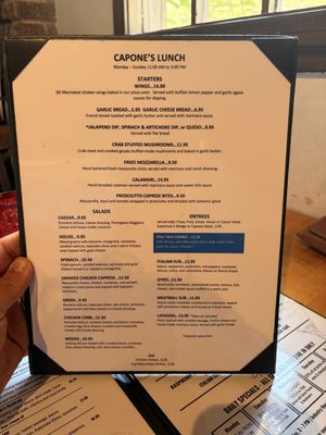 Menu photo 3 Capone's Oven & Bar Houston, TX