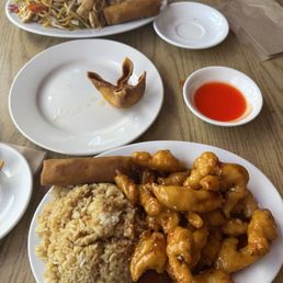 Lunch special chicken fried rice and Lunch special sesame chicken