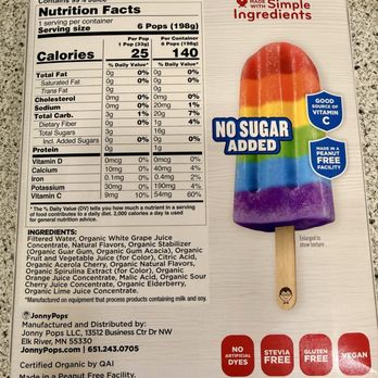 JonnyPops - Nutrition facts. - Ice Cream & Frozen Yogurt Near Me - Elk River, Minnesota JonnyPops - Nutrition facts. - Ice Cream & Frozen Yogurt Near Me - Elk River, Minnesota
