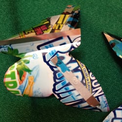 Arts Walk - The butterflies were made from capri sun pouches