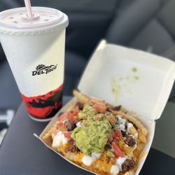 Del Taco - Carne Asada Steak Fries (~$6) & Medium Strawberry Lemonade (~$3)