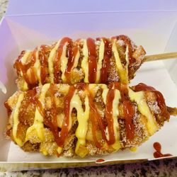 Ssong’s Hot Dogs - The Hub - Two delicious potato mozzarella sausage hot dogs