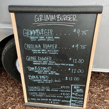 Grimm Burger - Menu 3/25/22 - Burgers Near Me - Wilmington, North Carolina