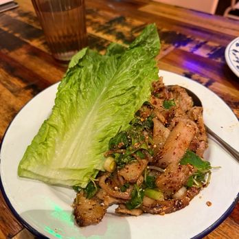 Bird & Buffalo - Larb Salad ($15.95) w/ Grilled Marinated Pork Cheeks ($3.00) - Thai Near Me - Oakland, California Bird & Buffalo - Larb Salad ($15.95) w/ Grilled Marinated Pork Cheeks ($3.00) - Thai Near Me - Oakland, California
