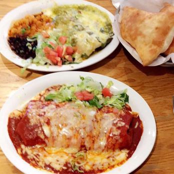 Tortilla Flats - Chorizo/refried bean burrito and combination plate with sopapias - New Mexican Cuisine Near Me - Santa Fe, New Mexico