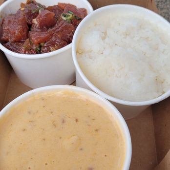 Quality Seafood - Lunch! Ahi poké and lobster bisque - Seafood Markets Near Me - Redondo Beach, California