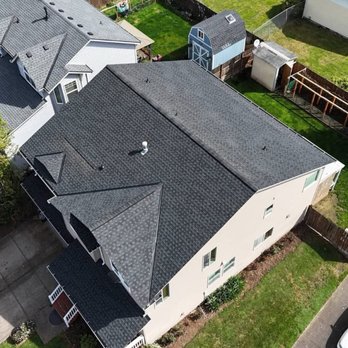 Gonzalezz Roofing - Beautiful charcoal roof with gray highlights.  Installed perfectly with the best materials and special attention to detail. - Roofing Near Me - Beaverton, Oregon