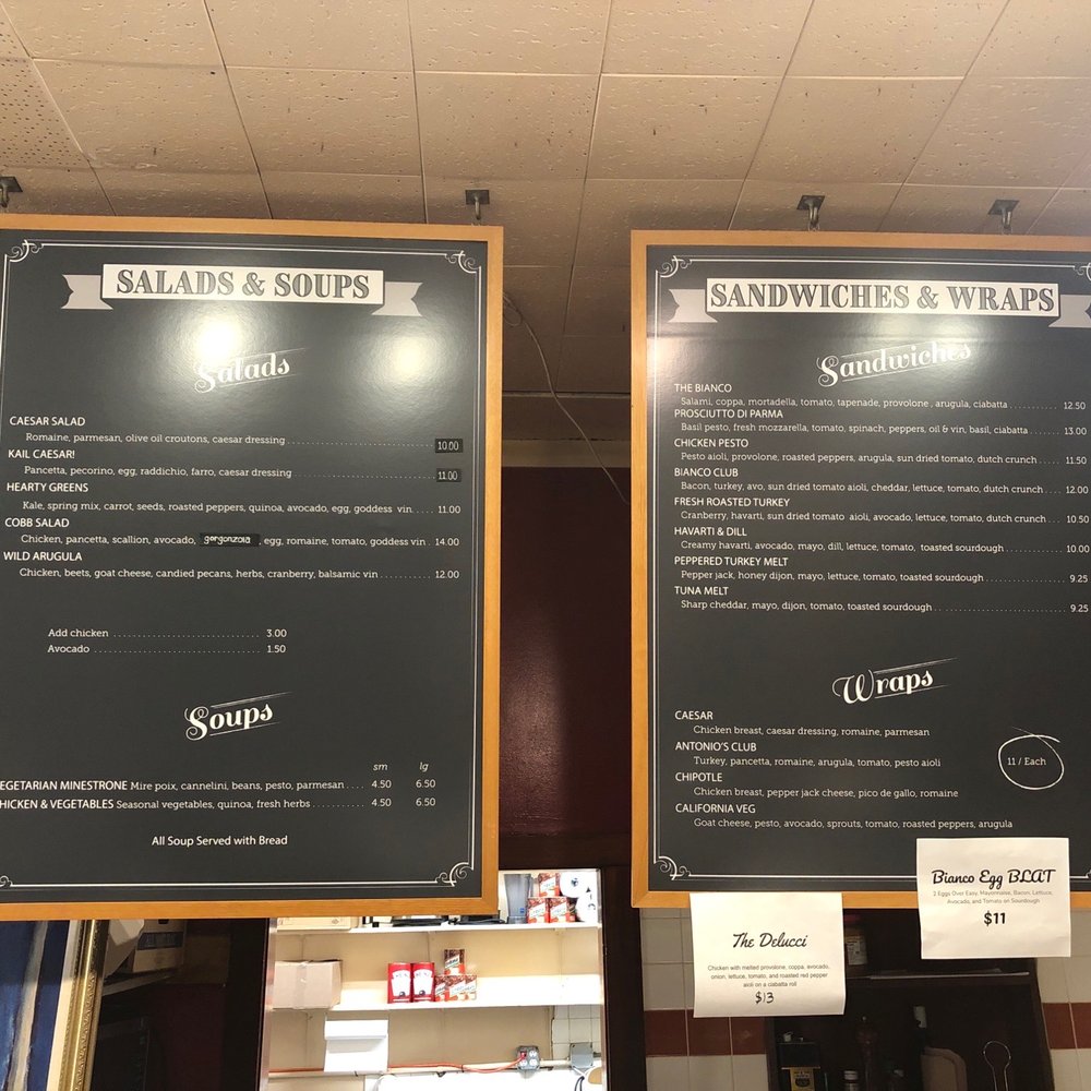 Caffe Bianco - Menu - Cafes Near Me - San Francisco, California Caffe Bianco - Menu - Cafes Near Me - San Francisco, California