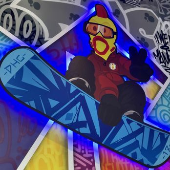 Dave's Hot Chicken - Wall art. Snowboarder at the Soarks location - Chicken Shop Near Me - Sparks, Nevada Dave's Hot Chicken - Wall art. Snowboarder at the Soarks location - Chicken Shop Near Me - Sparks, Nevada