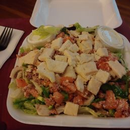 Bacon Chicken salad.. A lil extra stuff. The ingredients are Quality