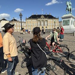 Bike Copenhagen With Mike - Mike and part of our group of riders in front of the Royal Residence