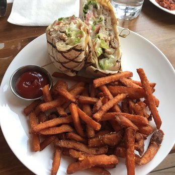 Terra - Chicken truffle wrap ($14) with sweet potato fries is a solid option. The wrap itself was small, but tasty. - Modern European Near Me - Brooklyn, New York