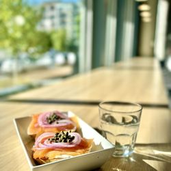 Rubinstein Bagels - Open faced lox on rosemary bagel