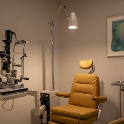 Lunata Eyelid and Cosmetic Surgery - Exam room featuring "Farther and Farther (i)" by Berkeley-based mixed media artist Julia Goodman