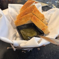 Fresh pesto and house made bread- divine!