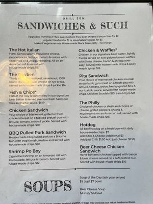 Menu photo 2 Grill 309 Culpeper, VA