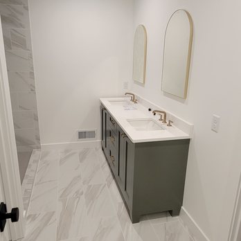 Wenke Flooring & Design - a bathroom with double sinks - Carpeting Near Me - Schoolcraft, Michigan Wenke Flooring & Design - a bathroom with double sinks - Carpeting Near Me - Schoolcraft, Michigan