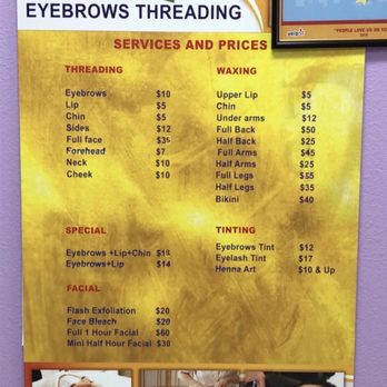 Sama Eyebrows Threading - The pricing!! - Threading Services Near Me - Henderson, Nevada