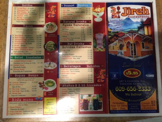 Menu photo 1 Jireh Restaurant Trenton, NJ Menu photo 1 Jireh Restaurant Trenton, NJ