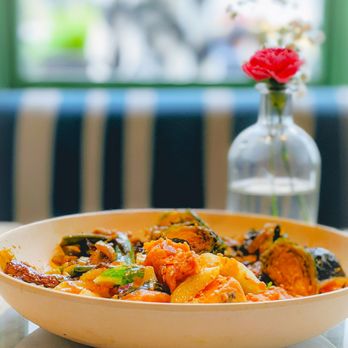 Flower Child - Sweet potato, eggplant, and Brussels sprouts YUM - Salad Near Me - Austin, Texas Flower Child - Sweet potato, eggplant, and Brussels sprouts YUM - Salad Near Me - Austin, Texas