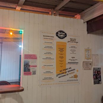 Rolling Smoke BBQ - Order window and menu (taken at night) - Barbeque Near Me - Christiansted, Virgin Islands Rolling Smoke BBQ - Order window and menu (taken at night) - Barbeque Near Me - Christiansted, Virgin Islands