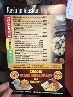 Menu photo 3 Rush In Dumplings Olympia, WA