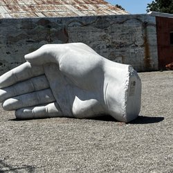 Sculpture Trail - I believe this is the hand from Santa Rosa Plaza