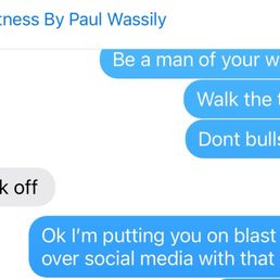 This is Paul owner of compound swearing at me because I was trying to schedule my mothers training after her recovery from knee surgery This is Paul owner of compound swearing at me because I was trying to schedule my mothers training after her recovery from knee surgery