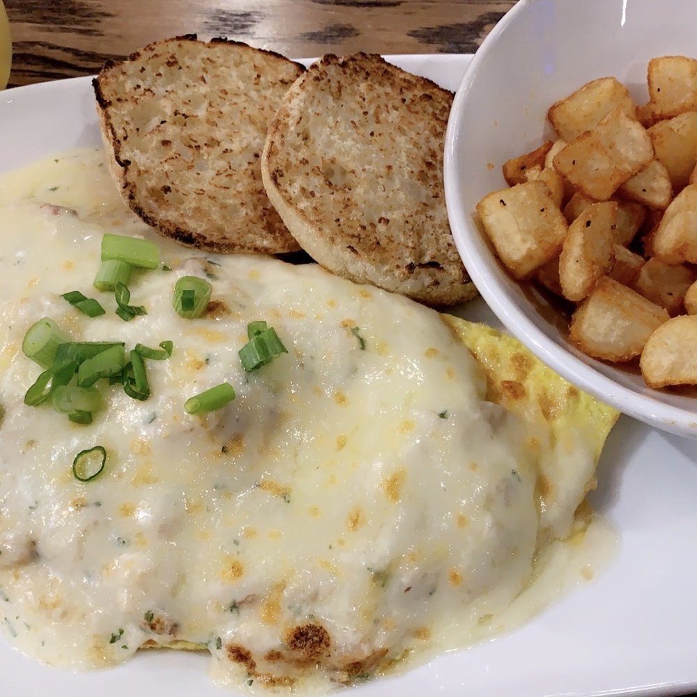 Another Broken Egg Cafe - The Floridian Omelette. English Muffin. Potatoes. - Breakfast & Brunch Near Me - Jacksonville, Florida Another Broken Egg Cafe - The Floridian Omelette. English Muffin. Potatoes. - Breakfast & Brunch Near Me - Jacksonville, Florida