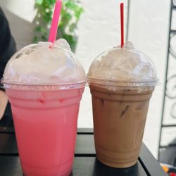 Italian soda(strawberry, watermelon, coconut) and toasted almond latte. 5/10/25