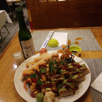 Eagle Sushi And Steakhouse - Another great looking meal. If the past is any indicator, it will be delicious! The Nigori sake is excellent. It's cloudy, so  shake well. - Sushi Bars Near Me - Windham, Maine