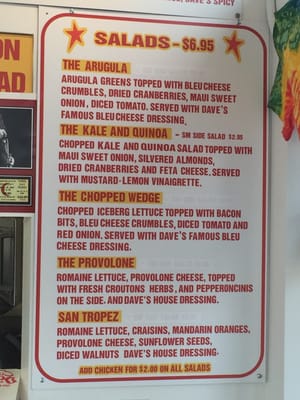Menu photo 7 Dave's Cosmic Subs Seal Beach, CA