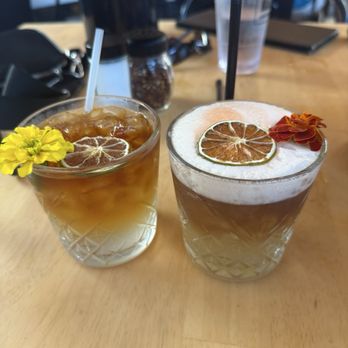Koloa Pizza Kitchen + Bar - Mai Tai on the left, and Dark and Stormy on the right --Mahalo! - Pizza Near Me - Koloa, Hawaii