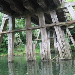 Pfahljochbrücke Neckarhausen - Pfahljochbrücke in Neckarhausen