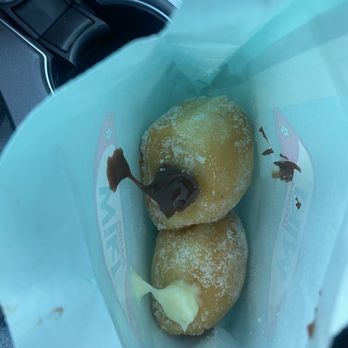 Ohana Shaved Ice & Wiki-Licious - One banana and one chocolate malasadas - Donuts Near Me - Euless, Texas