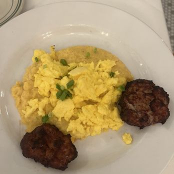 Tujague's Restaurant - Tujague's Breakfast Platter with scrambled eggs - Cajun/Creole Near Me - New Orleans, Louisiana