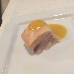 Officina Culinaria - Ricciola and salmon with a yellow pepper sauce
