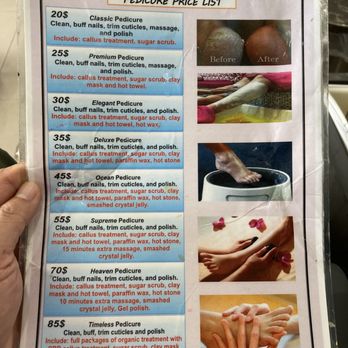 Nails by Ann - Here is the menu. I got the basic $20 pedicure - Nail Salons Near Me - Houston, Texas