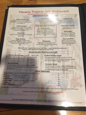 Menu photo 6 Havana Tropical Grill Rogers, AR Menu photo 6 Havana Tropical Grill Rogers, AR