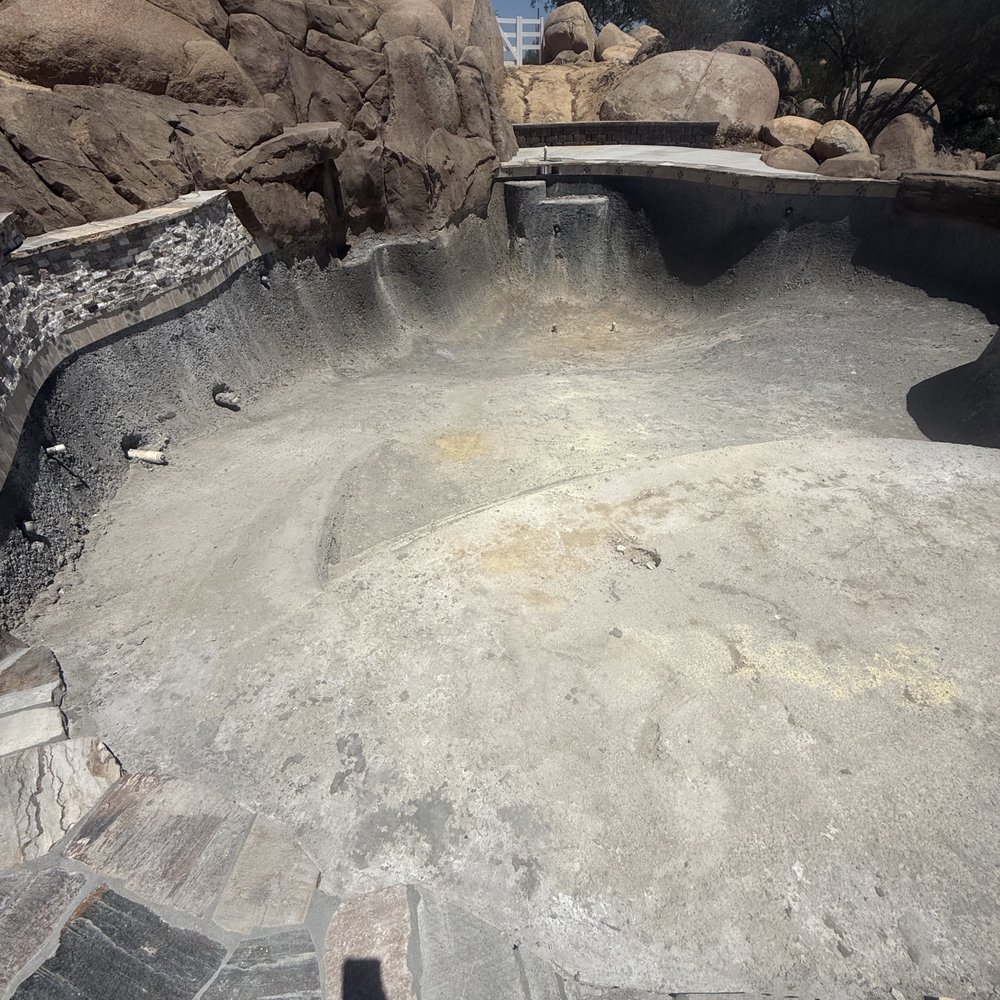 Premier Pools & Spas - Temecula, CA - Unfinished Pool with designed with ADA features and Beach Entrance for our special needs children construction over 574 days - Pool & Hot Tub Service Near Me - Murrieta, California