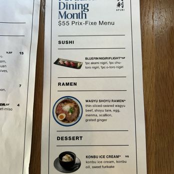 AFURI IZAKAYA - Prix Fixe menu - Ramen Near Me - Portland, Oregon