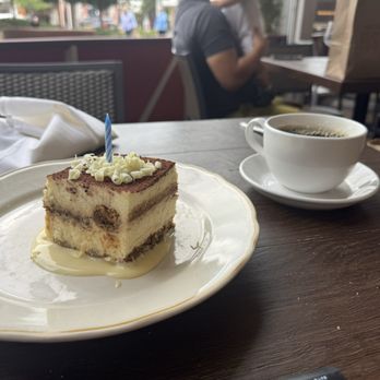 Antico Posto - Sweet slice of tiramisu and a cup of coffee - Italian Near Me - Oak Brook, Illinois