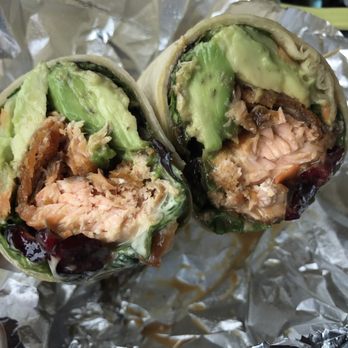 ZAZ - Teriyaki salmon wrap - New American Near Me - Hyde Park, Massachusetts ZAZ - Teriyaki salmon wrap - New American Near Me - Hyde Park, Massachusetts