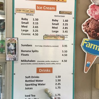Frank And Dora’s - Ice Cream and Drinks Menu - Fast Food Near Me - Annapolis, Nova Scotia
