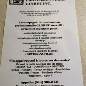 Construction Général Professionnelle Canbec - Photo - General Contractors Near Me