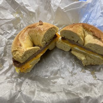 New Garden Bagel - Sausage, Egg and Cheese Sandwichon an egg bagel - Bagels Near Me - Greensboro, North Carolina New Garden Bagel - Sausage, Egg and Cheese Sandwichon an egg bagel - Bagels Near Me - Greensboro, North Carolina