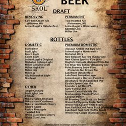Skol Bar - Ever evolving beer list