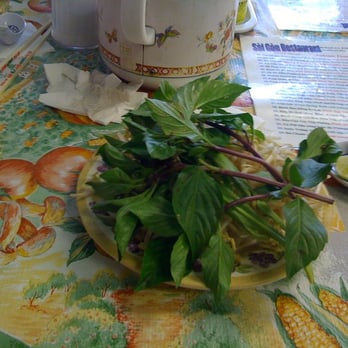 Pho Saigon - The sides.  I rate the pho experience by how much basil they give you and they gave us a ton of it - Vietnamese Near Me - Bridgeport, Connecticut