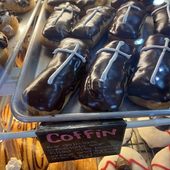 Zombee Donuts - These are coffin decorated chocolate bars - Donuts Near Me - Fullerton, California Zombee Donuts - These are coffin decorated chocolate bars - Donuts Near Me - Fullerton, California