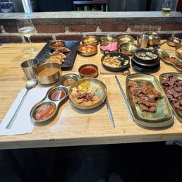 Combo A dinner for two with happy hour dumplings! We took home so much food, amazing!